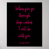 ピンクとブラック私はあなたと一緒になるバイブル引用文 ポスター (正面)