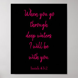 ピンクとブラック私はあなたと一緒になるバイブル引用文 ポスター