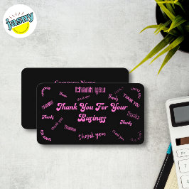 ピンクとブラック"ありがとう"挿入/名刺 名刺