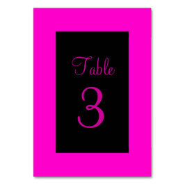 ピンクとブラック テーブルナンバー