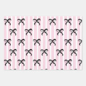 ピンクとブラック ラッピングペーパーシート (正面3)