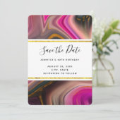 ピンクとブラック、金ゴールド渦巻き抽象芸術 セーブザデート (スタンド正面)