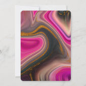 ピンクとブラック、金ゴールド渦巻き抽象芸術 セーブザデート (裏面)