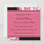 ピンクとブラッドブライダルシャワーの招待状 招待状 (裏面)