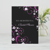 ピンクとブラッドブライダルシャワーの招待状 招待状 (スタンド正面)