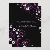 ピンクとブラッドブライダルシャワーの招待状 招待状 (正面/裏面)