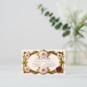 ピンクとブルゴーニュのバラ結婚ズのイベントプランナー 名刺 (スタンド正面)