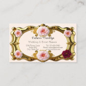 ピンクとブルゴーニュのバラ結婚ズのイベントプランナー 名刺 (正面)