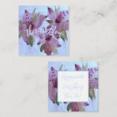 ピンクとブルゴーニュのフローラタイニーサンキュー ノートカード (正面/裏面)