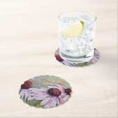 ピンクとブルゴーニュのフローラ ペーパーコースター (インサイチュ)