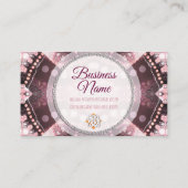 ピンクとブルゴーニュの代替部族用名刺 名刺 (裏面)