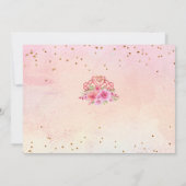 ピンクとブルゴーニュの水の色のフローラキンセアニェラ 招待状 (裏面)