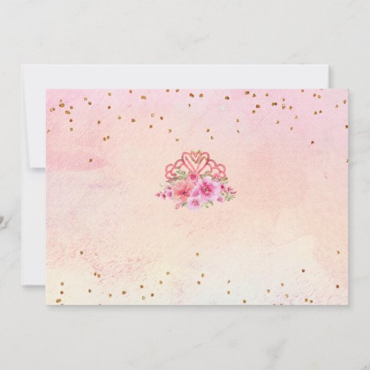 ピンクとブルゴーニュの水の色のフローラキンセアニェラ 招待状 (裏面)