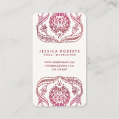 ピンクとブルゴーニュの水彩装飾デザイン 名刺 (裏面)