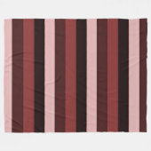 ピンクとブルゴーニュの色合ストライプのい フリースブランケット (正面(横))