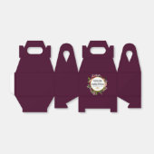 ピンクとブルゴーニュの花模様結婚ズ感謝していの フェイバーボックス (折り畳みなし)