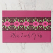 ピンクとブルゴーニュフローラアクセント ペーパーパッド (正面)