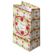 ピンクとブルゴーニュ スモールペーパーバッグ (正面アングル)