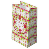 ピンクとブルゴーニュ スモールペーパーバッグ (裏面アングル)