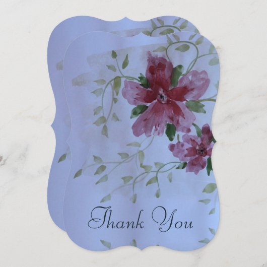 ピンクとブルゴーニュ 招待状 (正面/裏面)