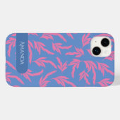 ピンクとブルーと白の葉っぱ ケースマット Case-Mate iPhoneケース (裏面 (横))