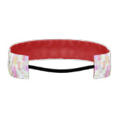 ピンクとブルーのおもしろい、ジオメトインスパイアリ抽象化 アスレチックヘッドバンド (裏面)