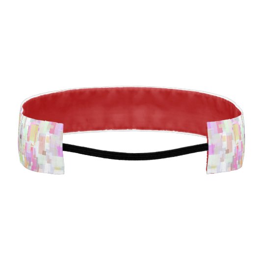 ピンクとブルーのおもしろい、ジオメトインスパイアリ抽象化 アスレチックヘッドバンド (裏面)