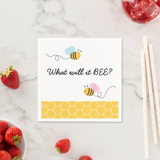 ピンクとブルーののまわりに性別リビール スタンダードカクテルナプキン (インサイチュ)