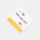 ピンクとブルーののまわりに性別リビール スタンダードカクテルナプキン (角)