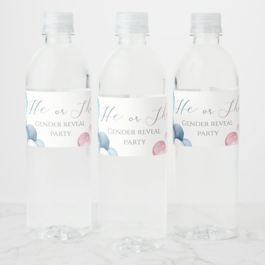 ピンクとブルーのアーク水の色の性別の表示 ペットボトルラベル (ボトル)
