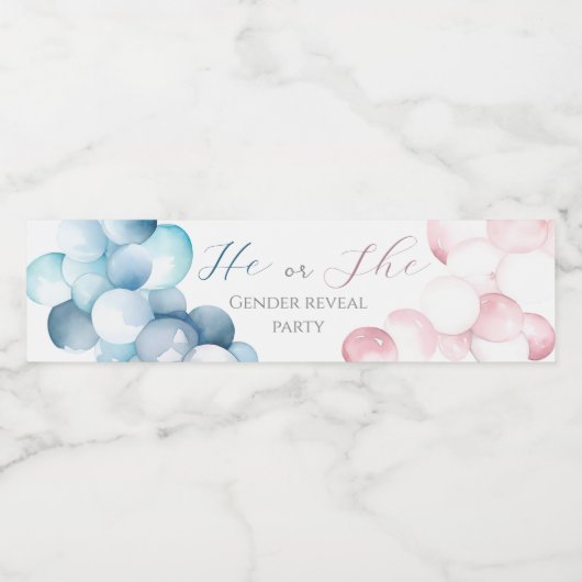 ピンクとブルーのアーク水の色の性別の表示 ペットボトルラベル (シングルラベル)