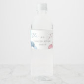 ピンクとブルーのアーク水の色の性別の表示 ペットボトルラベル (正面)