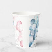 ピンクとブルーのアーク水の色の性別の表示 紙コップ (右)