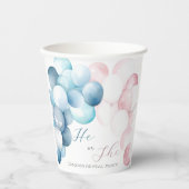 ピンクとブルーのアーク水の色の性別の表示 紙コップ (正面)