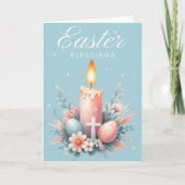 ピンクとブルーのイースター恵みクリスチャン・イースター シーズンカード (正面)