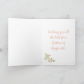 ピンクとブルーのウェディングシャワー グリーティングカード (内部)