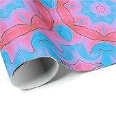 ピンクとブルーのオリエンタルスターラッピング紙 ラッピングペーパー (ロールコーナー)