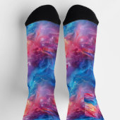 ピンクとブルーのカスタムプレミアムク地球に優しルーソックス ソックス (上部)