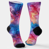 ピンクとブルーのカスタムプレミアムク地球に優しルーソックス ソックス (傾斜あり)