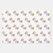 ピンクとブルーのカボチャの性別がギフトラップを明らかにする ラッピングペーパーシート (正面2)