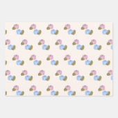 ピンクとブルーのカボチャの性別がギフトラップを明らかにする ラッピングペーパーシート (正面)