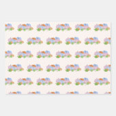 ピンクとブルーのカボチャの性別がギフトラップを明らかにする ラッピングペーパーシート (正面2)