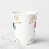 ピンクとブルーのカボチャフローラ性別が白を明かす 紙コップ (右)