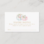 ピンクとブルーのカボチャ性別おむつラッフルを明らかにする エンクロージャーカード (正面)