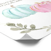 ピンクとブルーのカボチャ投票ボード ポスター (角)