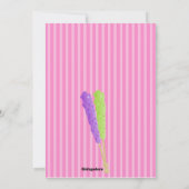 ピンクとブルーのキャンディー 女の子の誕生日招待状 招待状 (裏面)