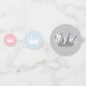 ピンクとブルーのクラウン性別を明らかにするパーティー コンフェッティ (正面)