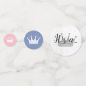 ピンクとブルーのクラウン性別を明らかにするパーティー コンフェッティ (正面)