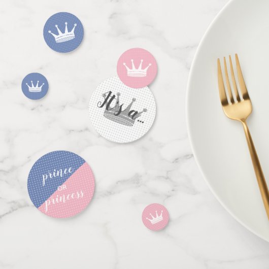 ピンクとブルーのクラウン性別を明らかにするパーティー コンフェッティ (グループ)