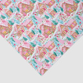 ピンクとブルーのクリスマスジンジャーブレッドの町 薄葉紙 (詳細)